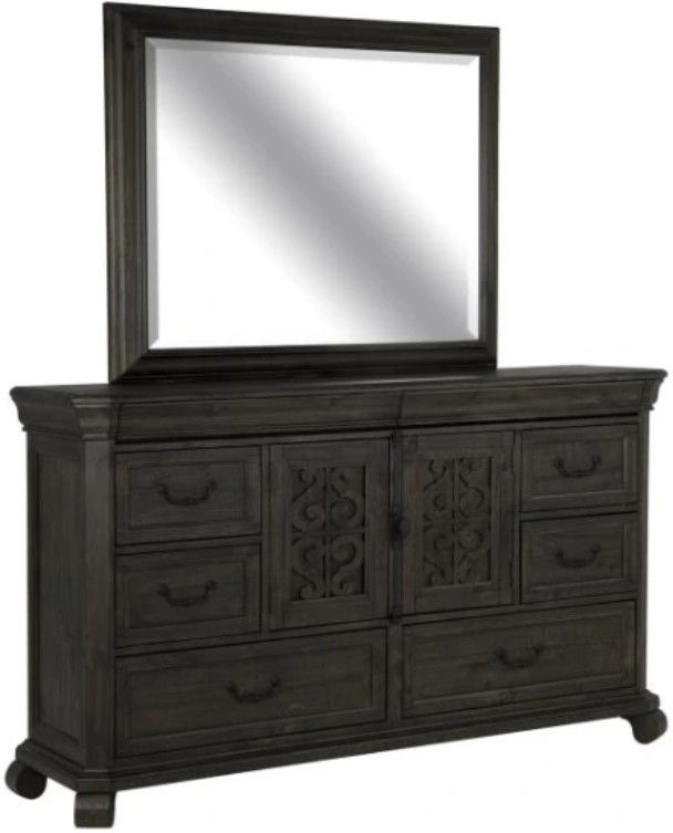 Magnussen Home® Bellamy Peppercorn 6-Drawer Dresser and Mirror-0