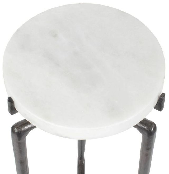 Uttermost® Tobias Antiqued Dark Bronze/White Marble Slab Drink Table-4