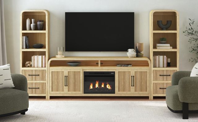 Elements International Ridgemont 4-Piece Natural Entertainment Unit with 82" TV Console-1