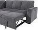 Global Furniture USA U2660-6 4-Piece Corduroy Curved Sectional with Pull Out Sofa Bed-3