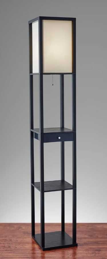 Adesso® Parker Black Shelf Floor Lamp -2