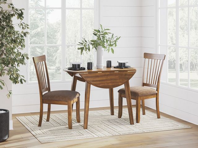Ashley® Berringer Rustic Brown Round Dining Room Drop-Leaf Table-2