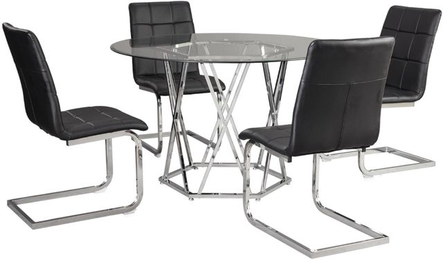 Signature Design by Ashley® Madanere 5-Piece Black/Chrome Dining Set-0