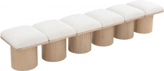 Meridian Furniture Pavilion 6-Piece Cream/Natural 108" Modular Bench Set-1