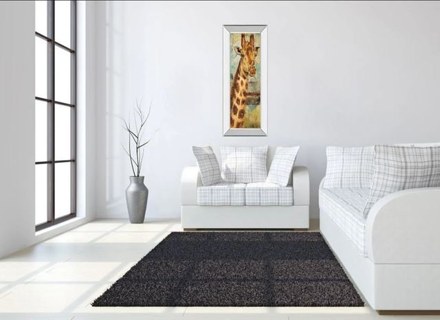 Classy Art New Safari On Teal I by Patricia Pinto Mirror Framed Wall Art-2
