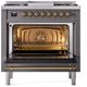 Ilve® Nostalgie II Series 36" Graphite Matte Pro Style Dual Fuel Range-1