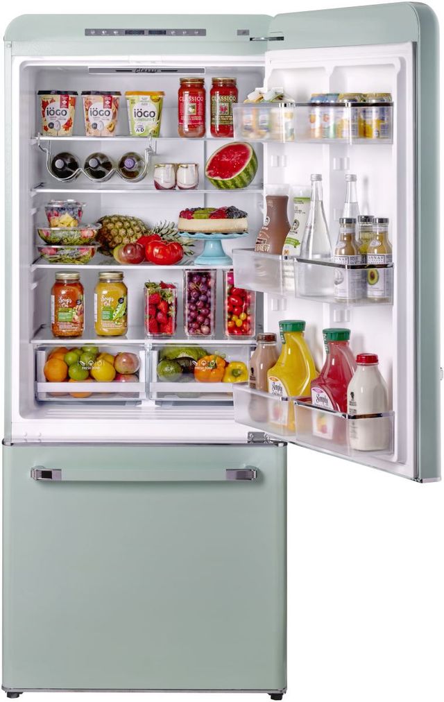 Unique® Appliances Classic Retro 30 in. 18 Cu. Ft. Summer Mint Green Bottom Freezer Refrigerator-2