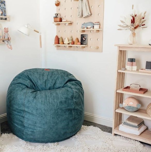 CordaRoy's® Green Sueded Denim King Bean Bag-3