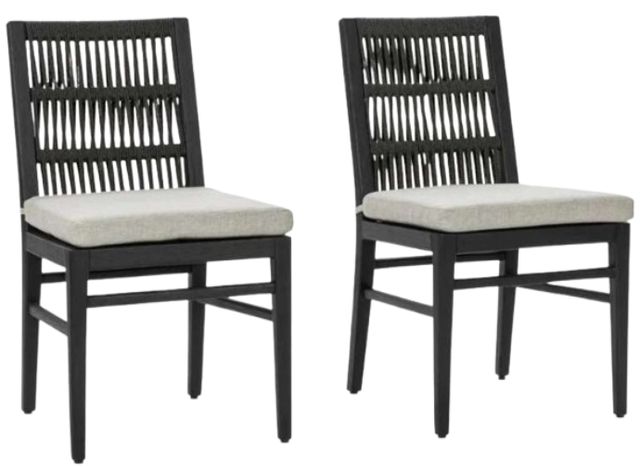 Classic Home Westville Black Olefin/Wooden Outdoor Dining Chair-0