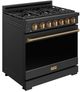 Thor Kitchen Gordon Ramsay Collection 36" Black Pro Style Liquid Propane Range with Precision Knob Control and Bronze Trim-2