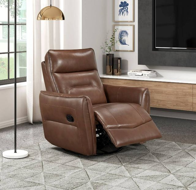 Homelegance® Thomas Toffee Brown Manual Swivel Glider Reclining Chair-1