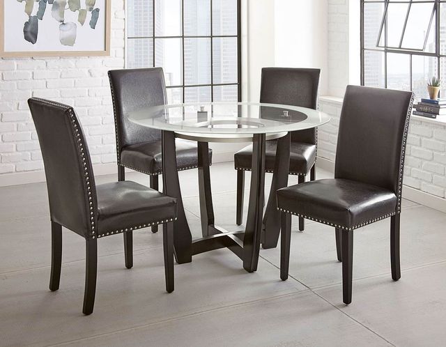 Steve Silver Co. Verano 5-Piece Dining Set with Black Side Chairs-0