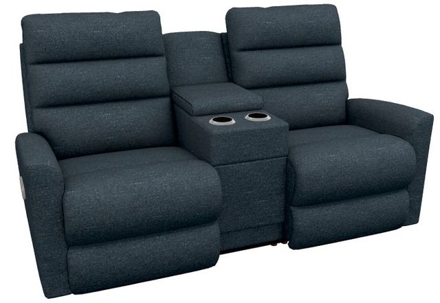 La-Z-Boy® Liam Navy Power Wall Reclining Loveseat with Console and Headrest-0