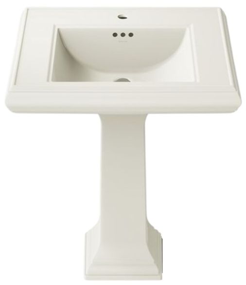 Kohler Memoirs® Classic Biscuit 27.25" Rectangular Pedestal Bathroom Sink-1