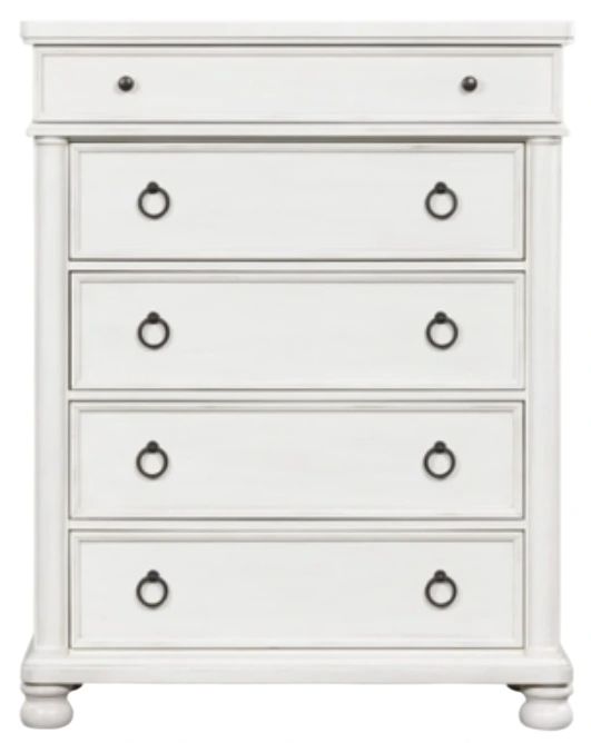 Signature Design by Ashley® Rowlenstown Antique White 5-Drawer Chest-2