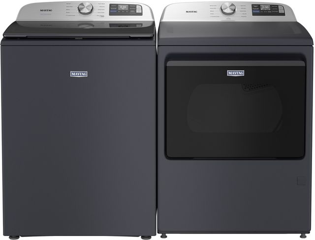 Maytag® Midnight Steel Top Load Washer & Gas Dryer Laundry Pair-0