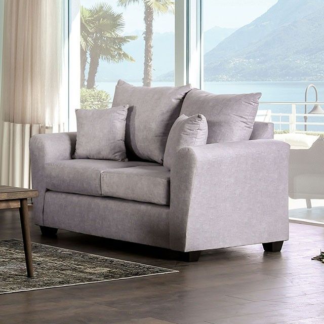 Furniture of America® Croydon 2-Piece Light Gray Sofa Set-2