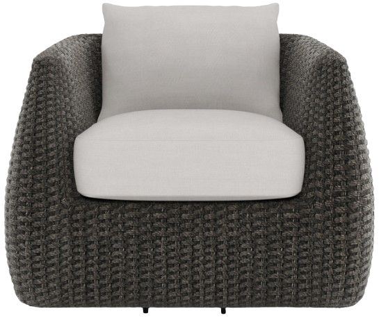 Bernhardt Sarene Bernhardt Exteriors Dark Thatch/White Fabric/Woven Outdoor Swivel Chair-1