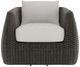 Bernhardt Sarene Bernhardt Exteriors Dark Thatch/White Fabric/Woven Outdoor Swivel Chair-1