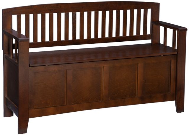 Linon Cynthia Walnut Storage Bench-0