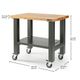 Gladiator® Wooden Top and Hammered Granite 3' Wide Mobile Workstation-1