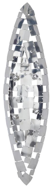 Deco Marche CosmoLiving by Cosmopolitan Silver Pillar Wall Sconce with Hammered Pattern-1