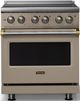 Viking® 5 Series 30" Nantucket Pro Style Electric Range with Brushed Brass Trim-0