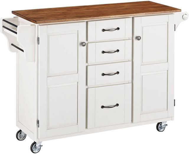 homestyles® Create-a-Cart Oak/White Kitchen Cart-0