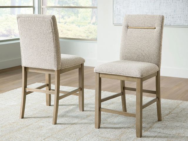 Signature Design by Ashley® Crendlin Light Brown Upholstered Bar Stool-1