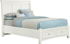 Vaughan-Bassett Bonanza White King Sleigh Storage Bed