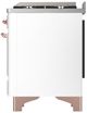 Ilve® Majestic III 40" White Pro Style Dual Fuel Natural Gas Range with Solid Door and Copper Trim-3