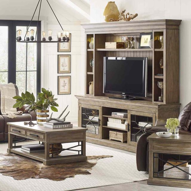 Parker House® Sundance Sandstone 92" Console with Hutch and Back Panel-2
