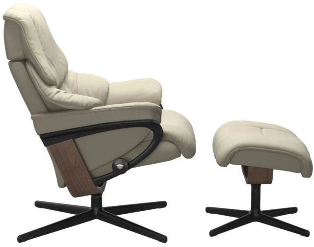 Stressless® by Ekornes® Customizable Reno Medium Manual Recliner and Ottoman with Cross Base-2