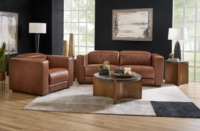 Flexsteel® Austin Chestnut Power Reclining Sofa with Power Headrest-1