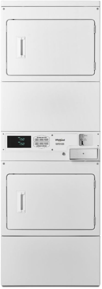 Whirlpool Commercial® 14.8 Cu. Ft. White Coin Drop Electric Stack Dryer-0
