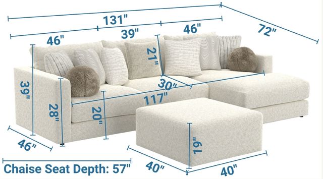 Jackson Furniture Ritzy 4-Piece Bone Right-Arm Facing Sectional and Chaise-2