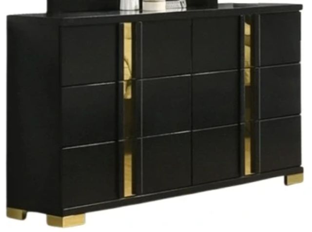gold sequin kimono dress Mid-Century Fluted 9-Drawer Extra Large Dresser Black (Set of 3)