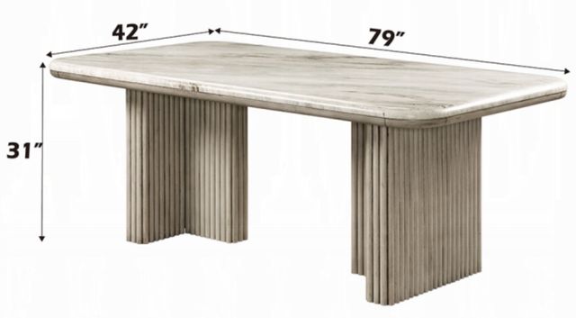 ACME Furniture Charity Natural Dining Table with Gray Oak Base-2
