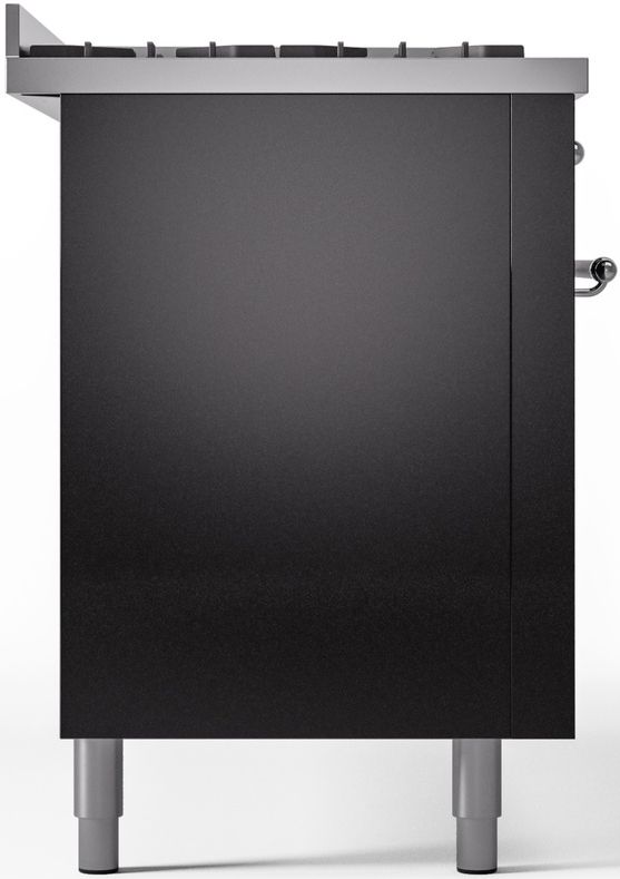 Ilve® Nostalgie II Series 60" Glossy Black Pro Style Dual Fuel Range-3