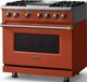 Viking® 5 Series 36" Spiced Cider Pro Style Dual Fuel (NG) Range with Brushed Brass Trim-3