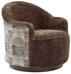 Best® Home Furnishings Customizable Field & Stream Home April Multi-Fabric Swivel Glider Chair with Dark Walnut Base