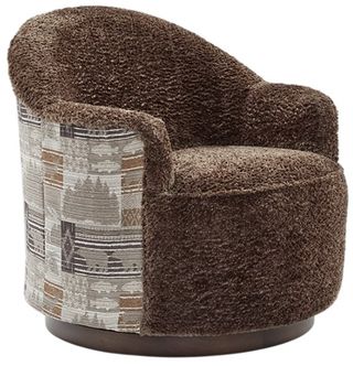 Best® Home Furnishings Customizable Field & Stream Home April Multi-Fabric Swivel Glider Chair with Dark Walnut Base