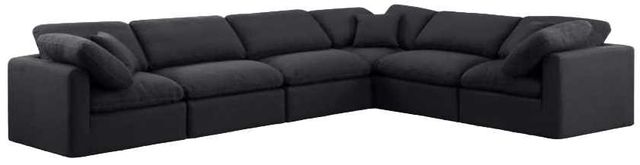 Meridian Furniture Indulge 6-Piece Black Sectional-0