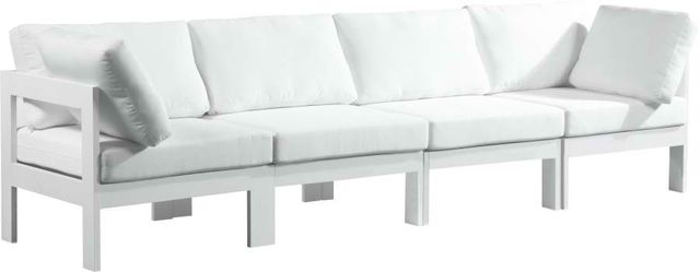 Meridian Furniture Nizuc 4-Piece White Outdoor Patio Modular Sofa-1