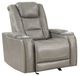 New Classic® Home Furnishings Breckenridge Light Gray Power Glider Recliner-0