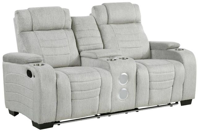 Homelegance® Ronan Light Gray Double Manual Reclining Loveseat with Center Console-0