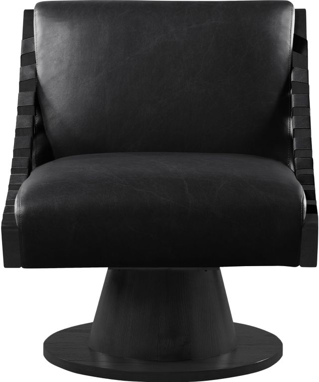 Meridian Furniture Millwin Black Vegan Leather Swivel Accent Chair-1