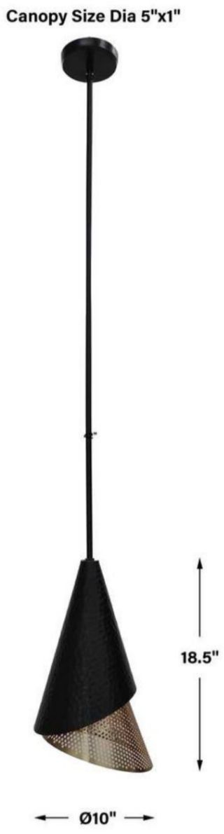 Uttermost® Apollo Matte Black/Matte Gold Pendant-2