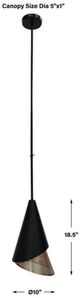 Uttermost® Apollo Matte Black/Matte Gold Pendant-2