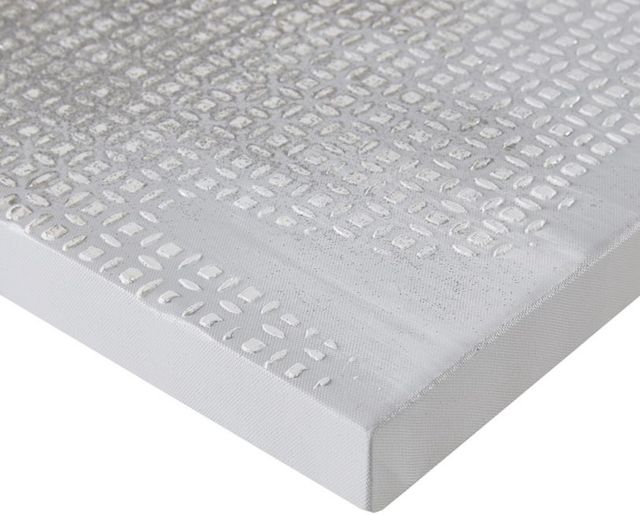Olliix by Madison Park Silver Trellis Silver Heavy Textured Canvas with Glitter Embellishment-2